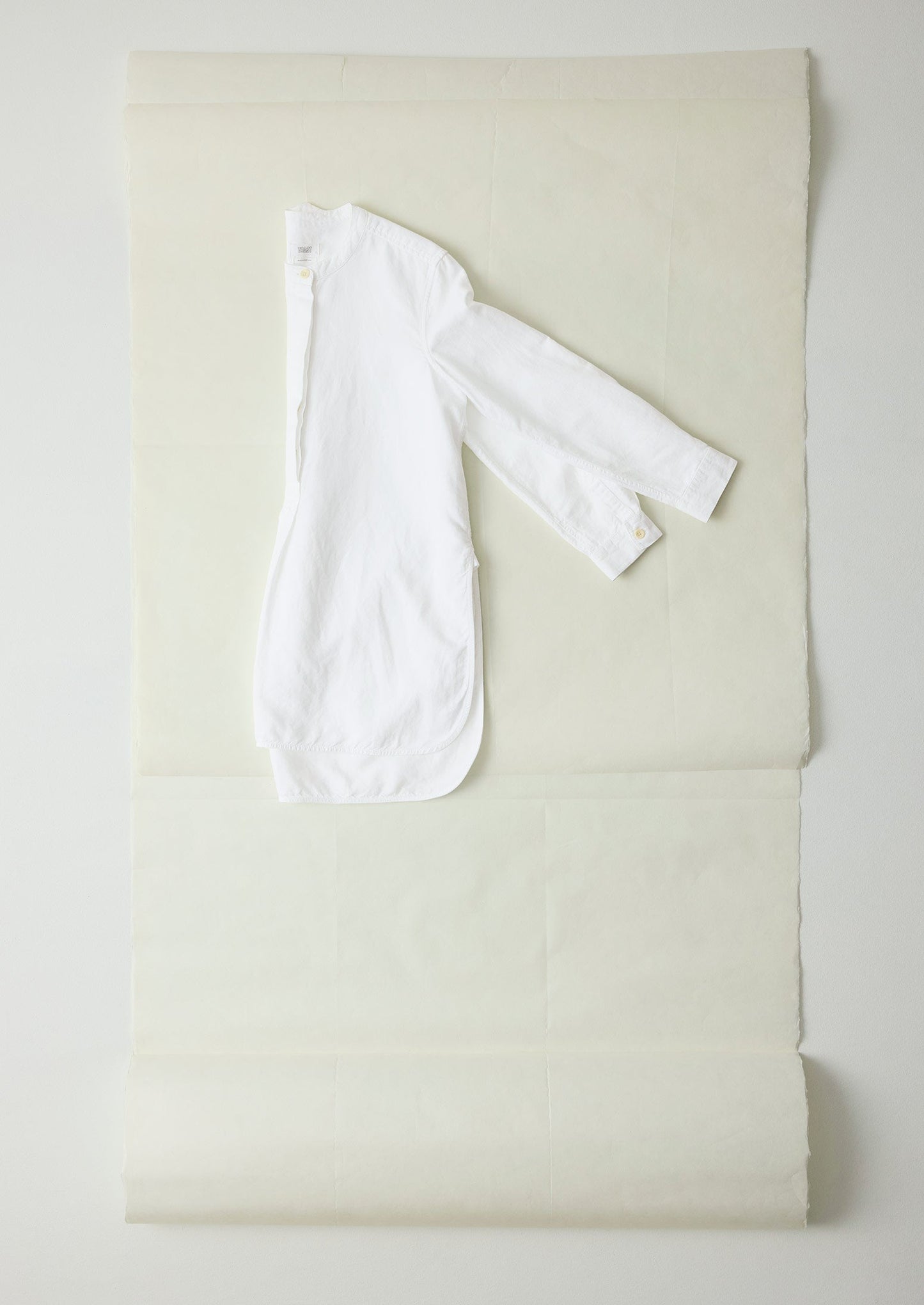 Camicia tunica in cotone e lino Elena | Bianco carta