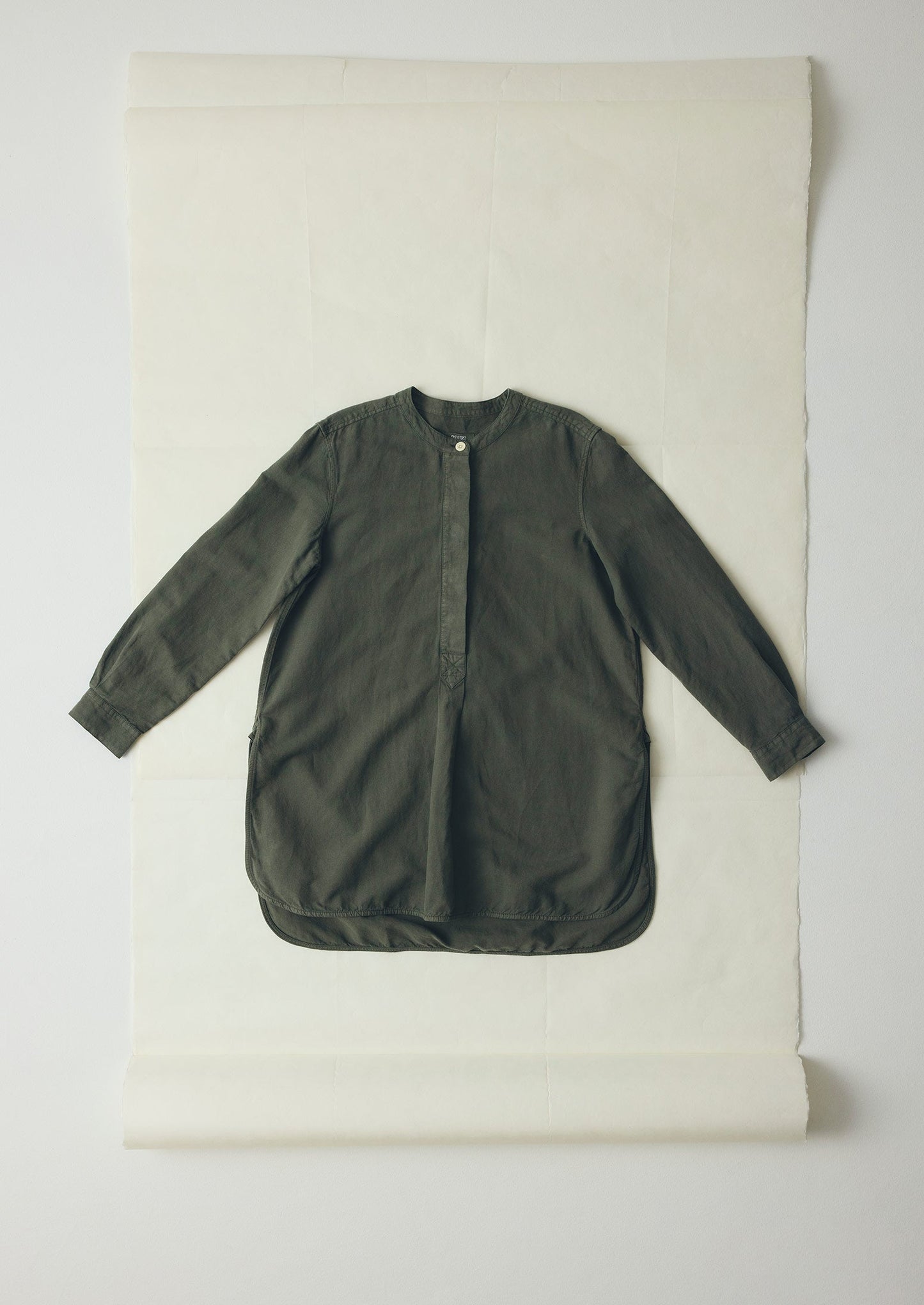 Camicia tunica in cotone e lino Elena | Cachi spolverato