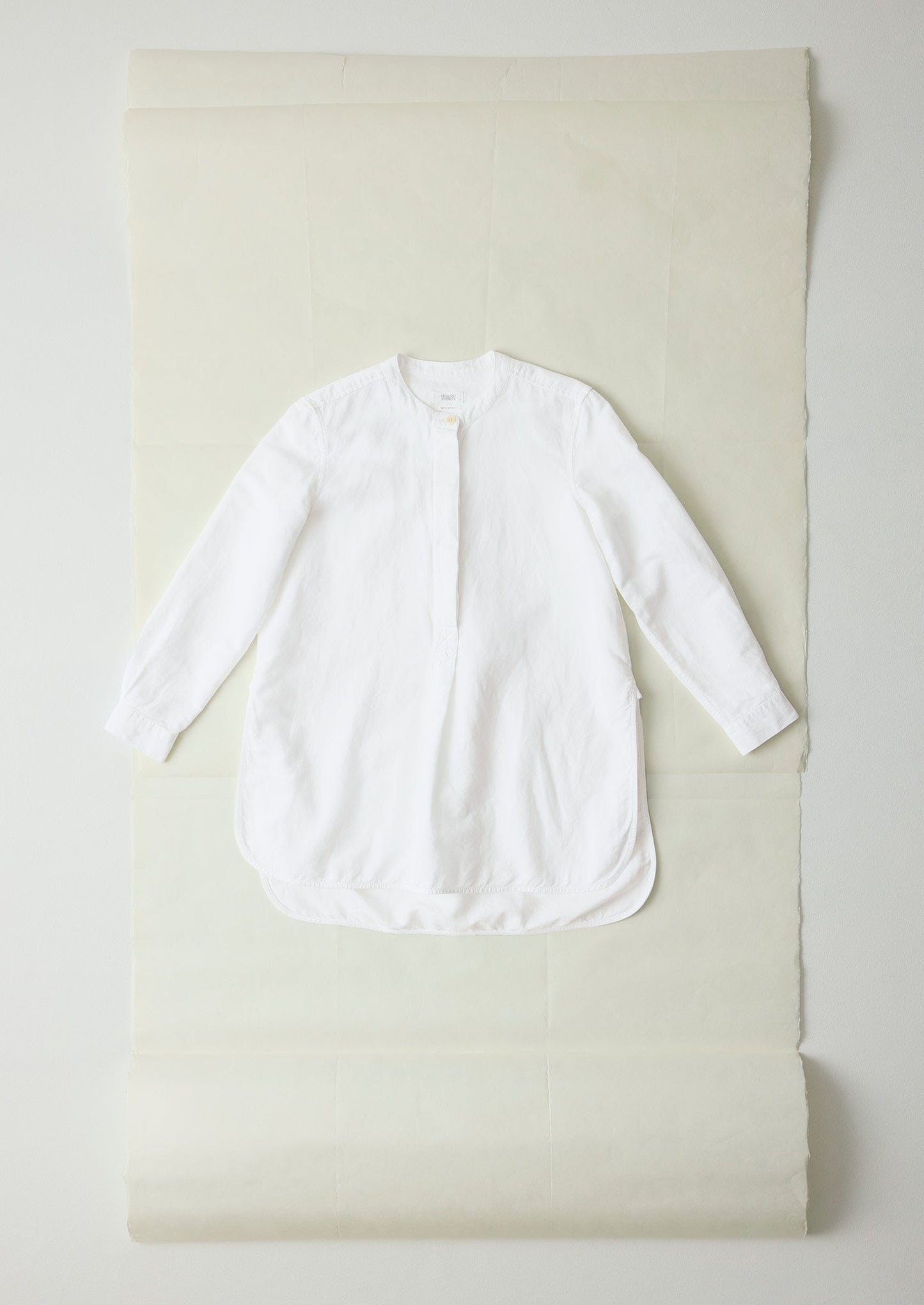 Camicia tunica in cotone e lino Elena | Bianco carta