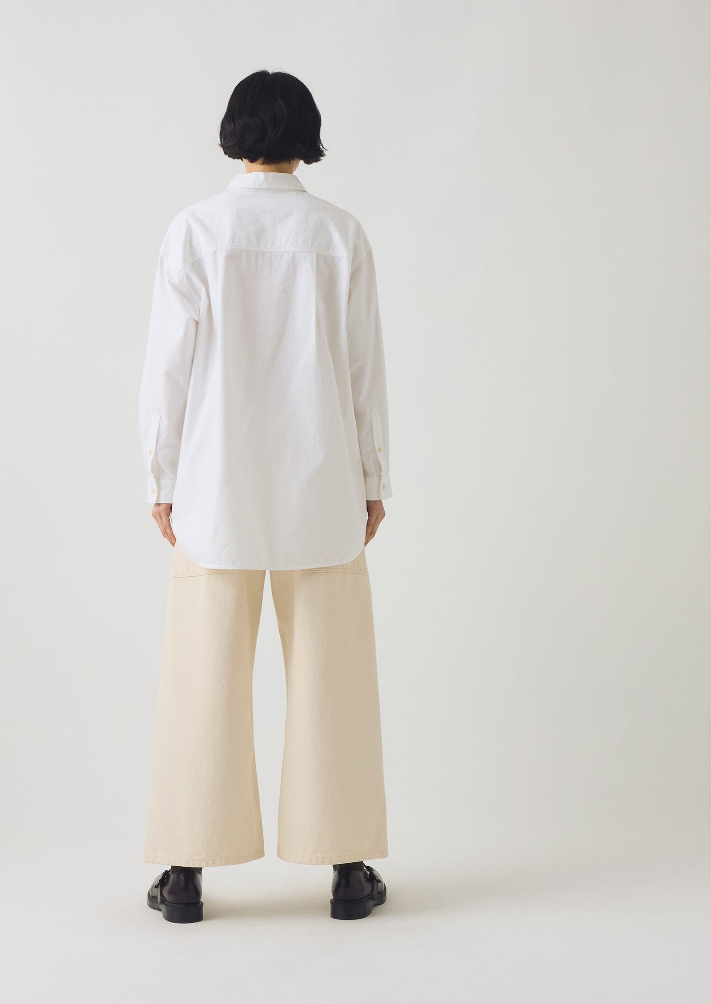 Camicia lunga oversize in cotone Oxford | Bianca