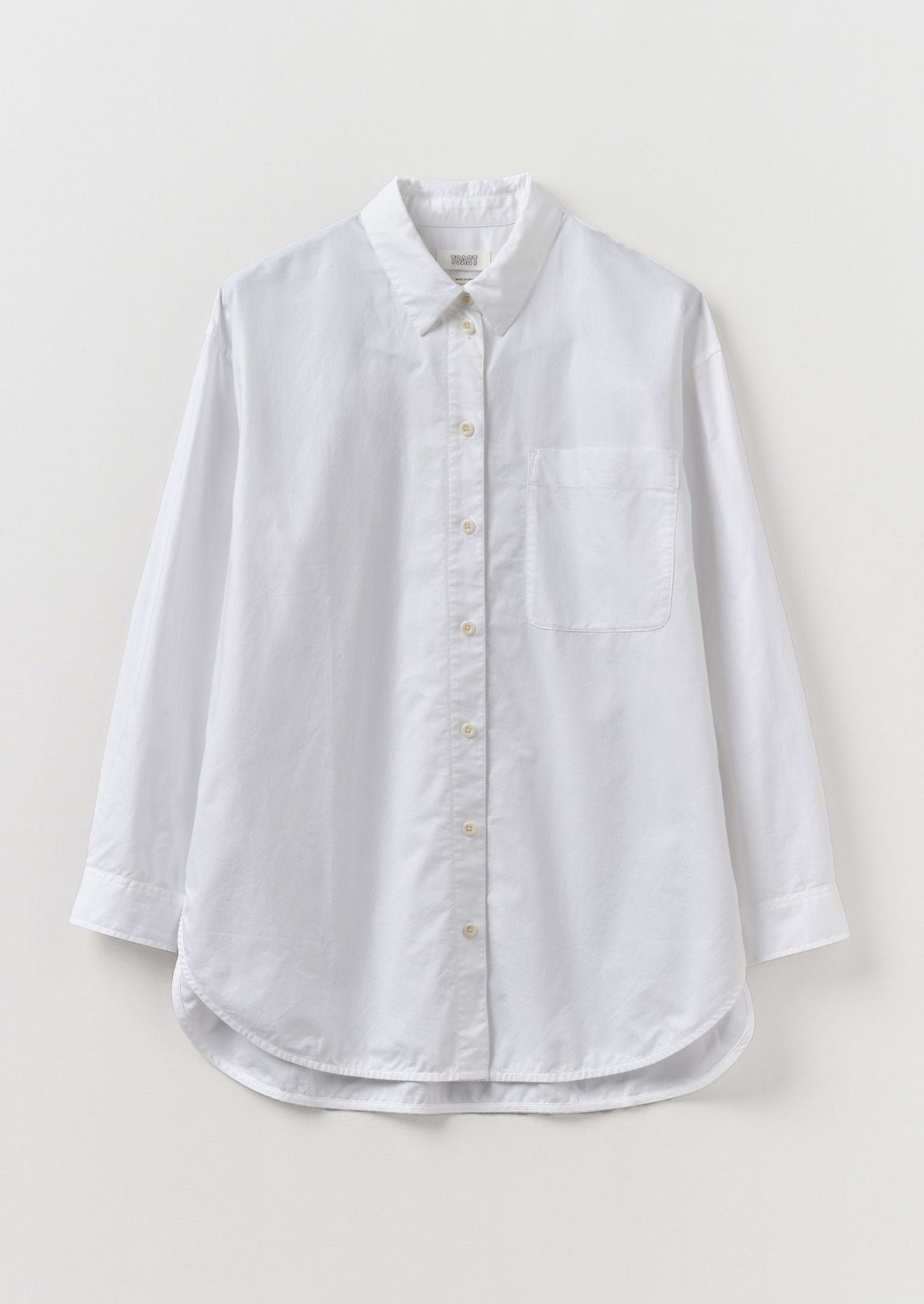 Camicia lunga oversize in cotone Oxford | Bianca