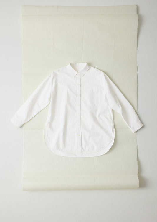Camicia lunga oversize in cotone Oxford | Bianca