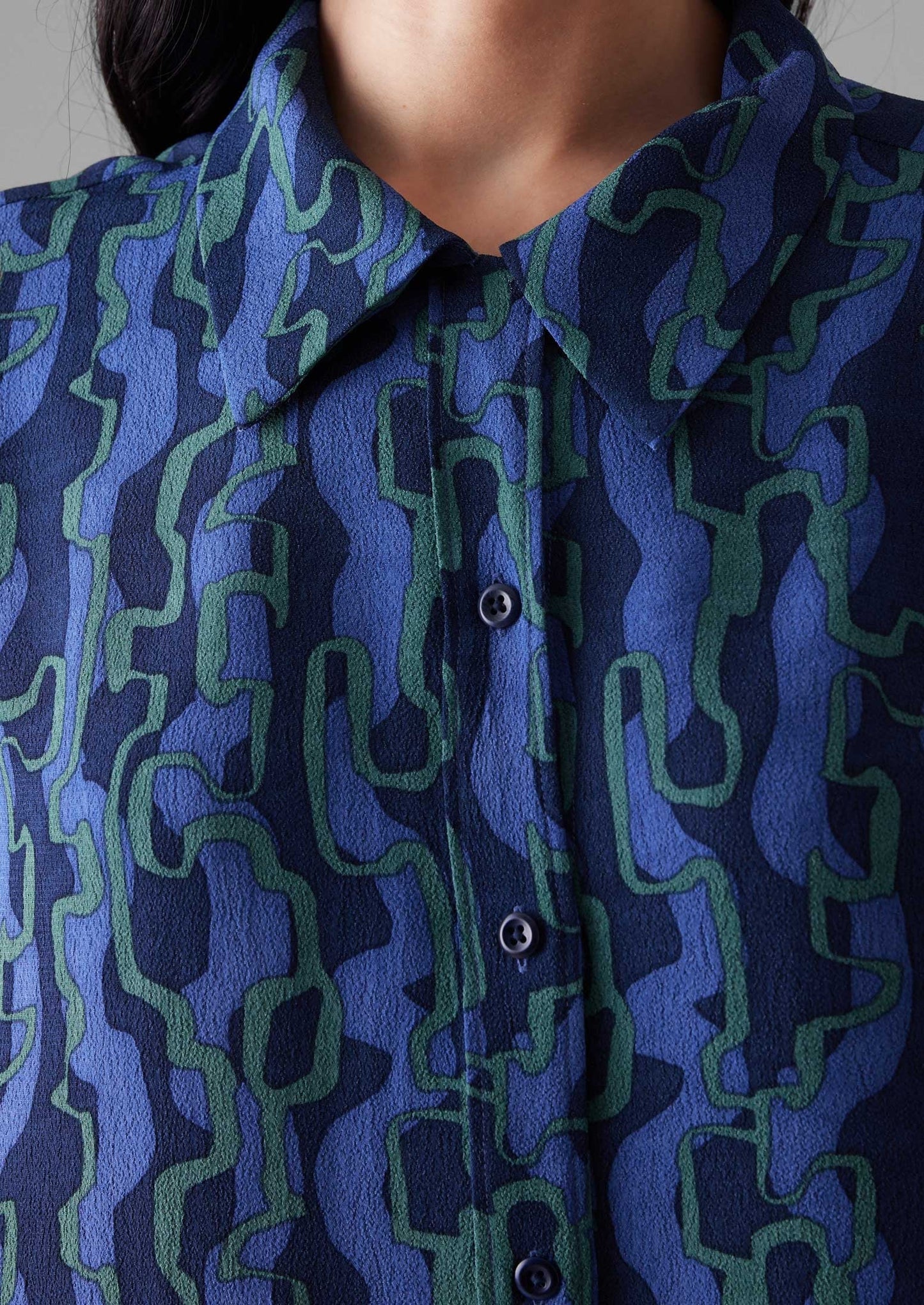 Camicia con stampa a nastro Gia | Blu/Verde rame