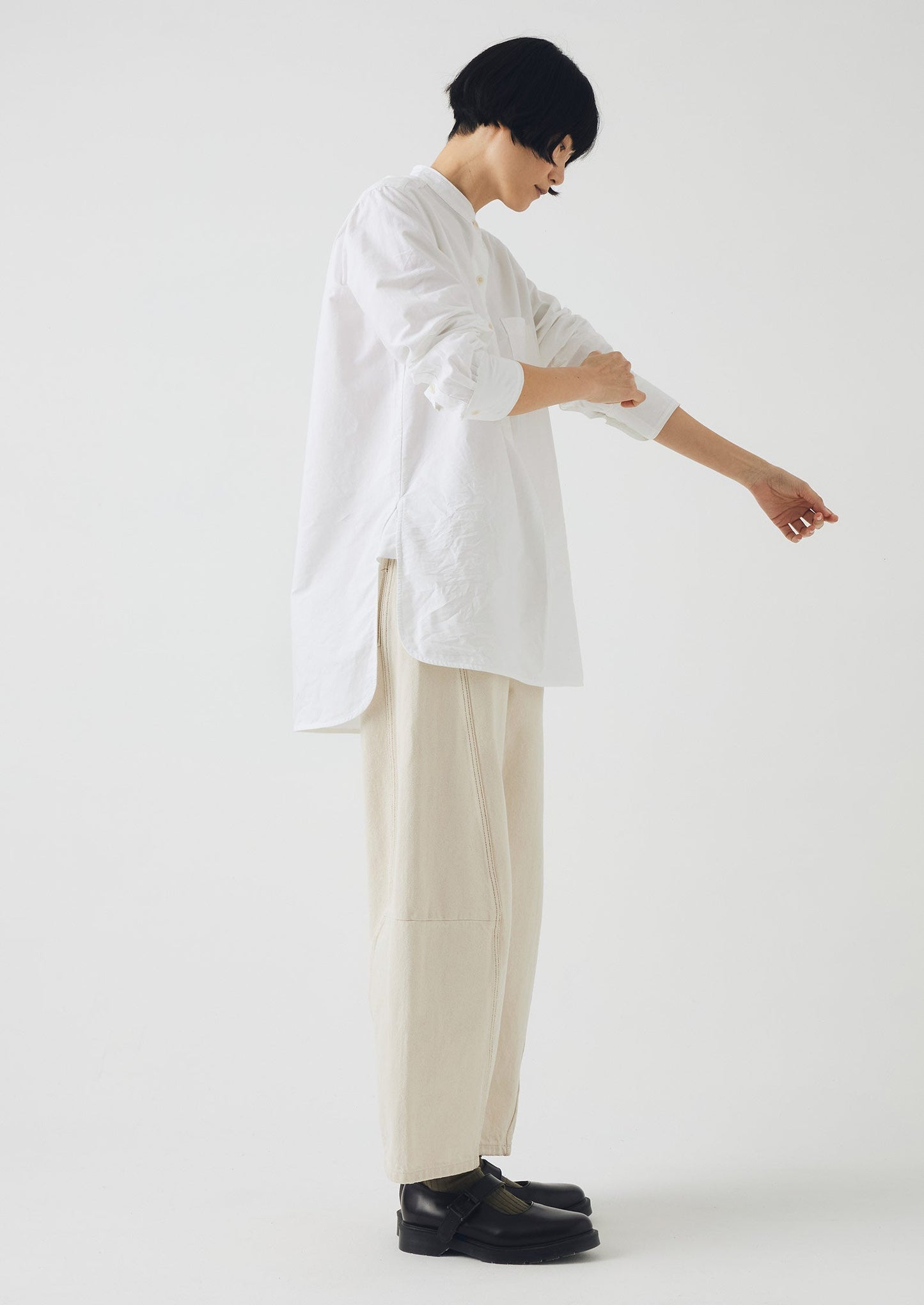 Camicia lunga in cotone Oxford Taro | Bianca