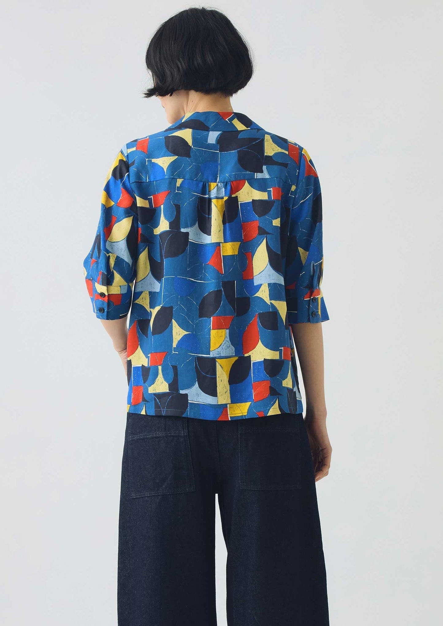 Camicia stampata con motivo a scatola di vernice Gia | Delft