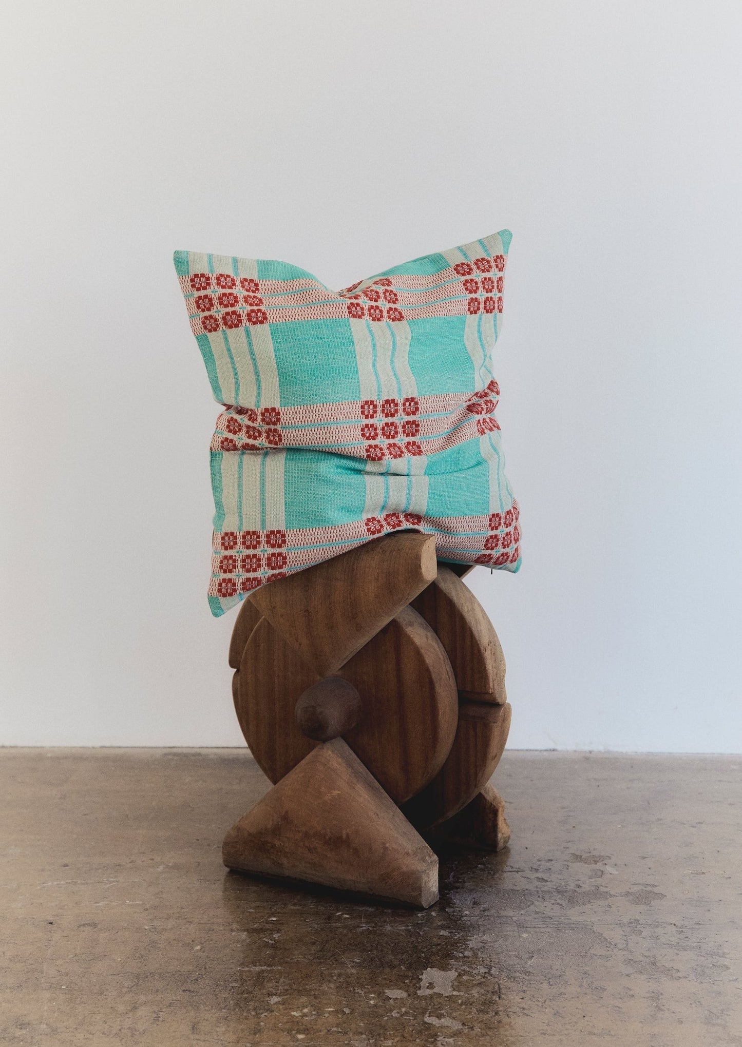 Fodera per cuscino intrecciata a mano Sabine Van der Sande | Verde acqua