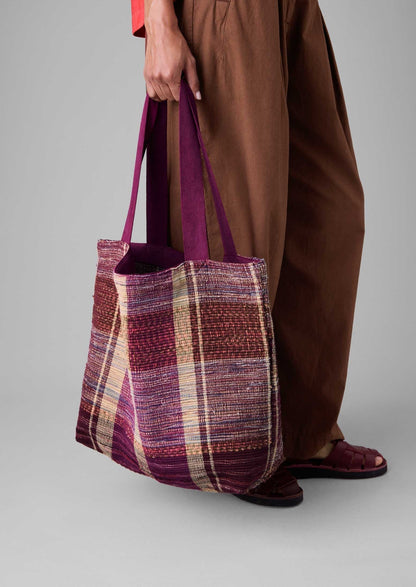Borsa a quadri con tessuto rimanente | Berry