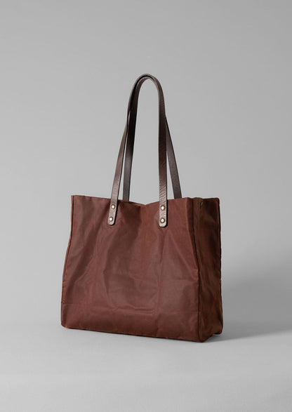 Borsa tote in cotone cerato Kate Sheridan | Castagna