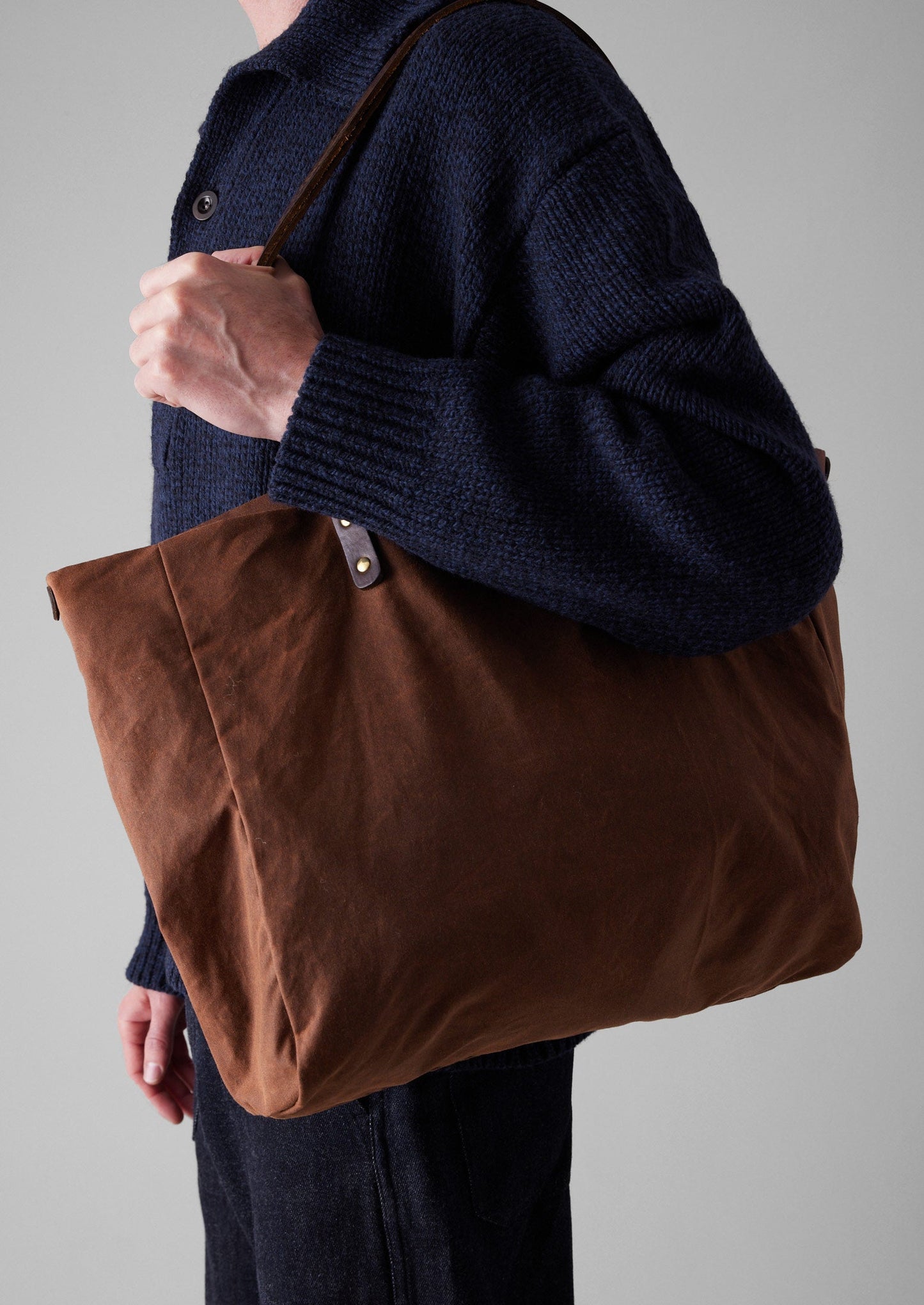 Borsa tote in cotone cerato Kate Sheridan | Castagna