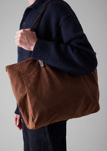 Borsa tote in cotone cerato Kate Sheridan | Castagna