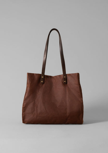 Borsa tote in cotone cerato Kate Sheridan | Castagna