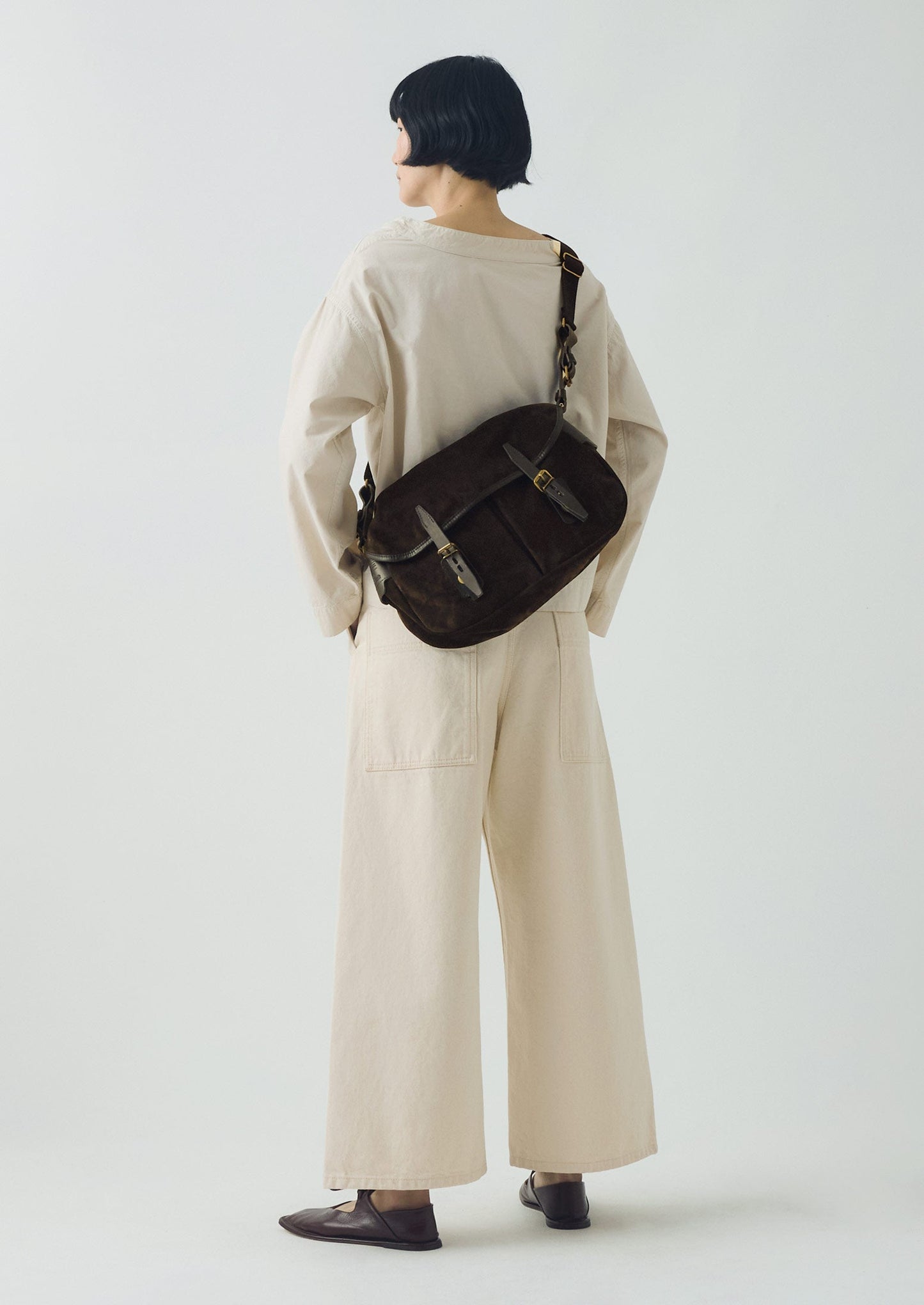 Borsa in pelle scamosciata Musette Bleu De Chauffe | Marrone Marrone