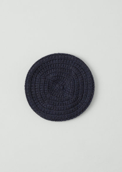 Tampone testurizzato in lana britannica | Blu navy