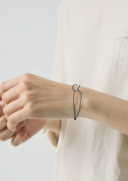 Bracciale con perline in argento Helena Rohner | Blu navy/Argento