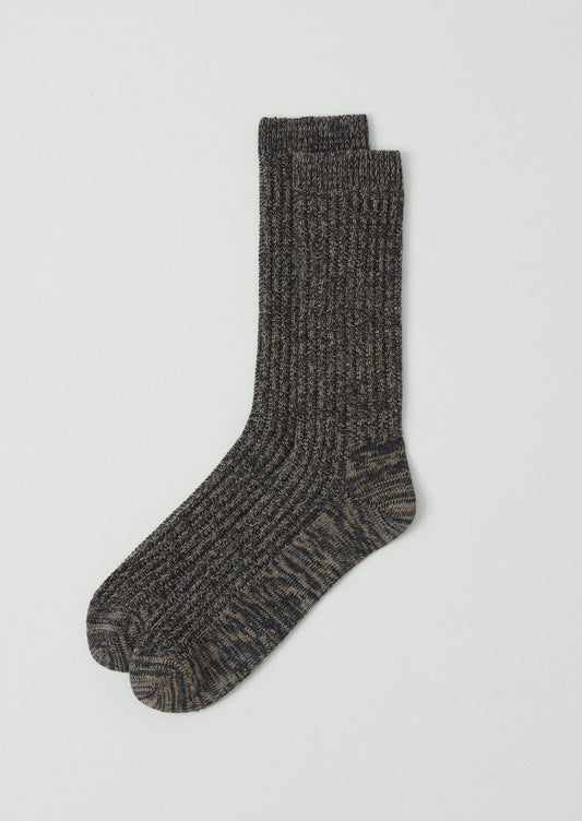 Calzini in cotone a coste | Carbone