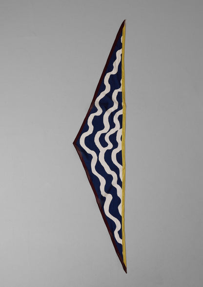 Bandana in cotone con stampa a nastro | Blu notte
