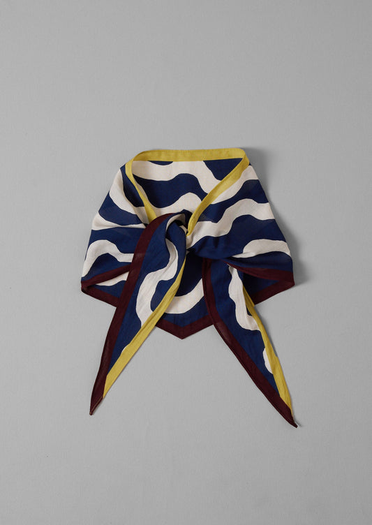 Bandana in cotone con stampa a nastro | Blu notte