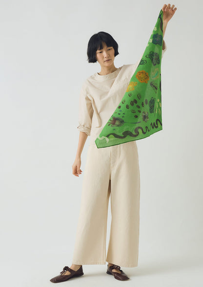 Bandana in cotone con stampa floreale Archivist | Verde erba