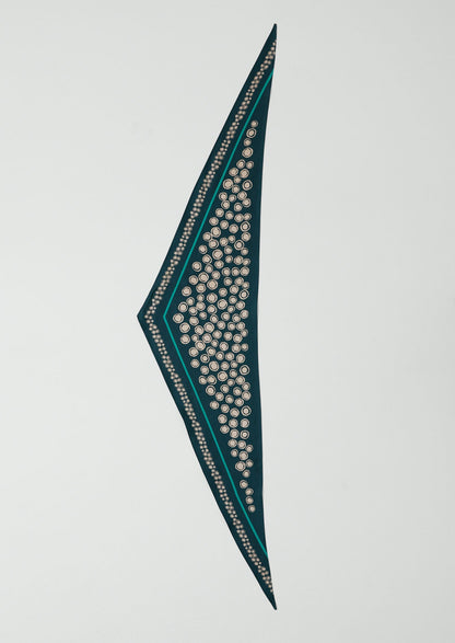 Bandana in seta con stampa carapace maculata | Verde scarabeo