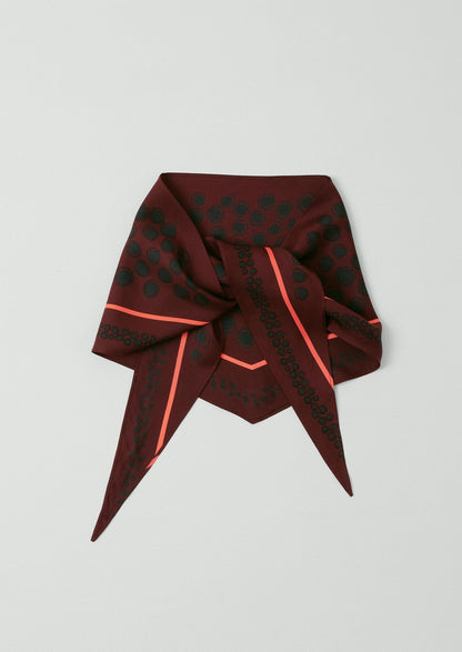 Bandana in seta con stampa carapace maculata | Rosso rubino