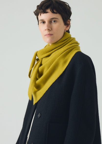 Bandana grande in lana e cashmere | Muschio giallo