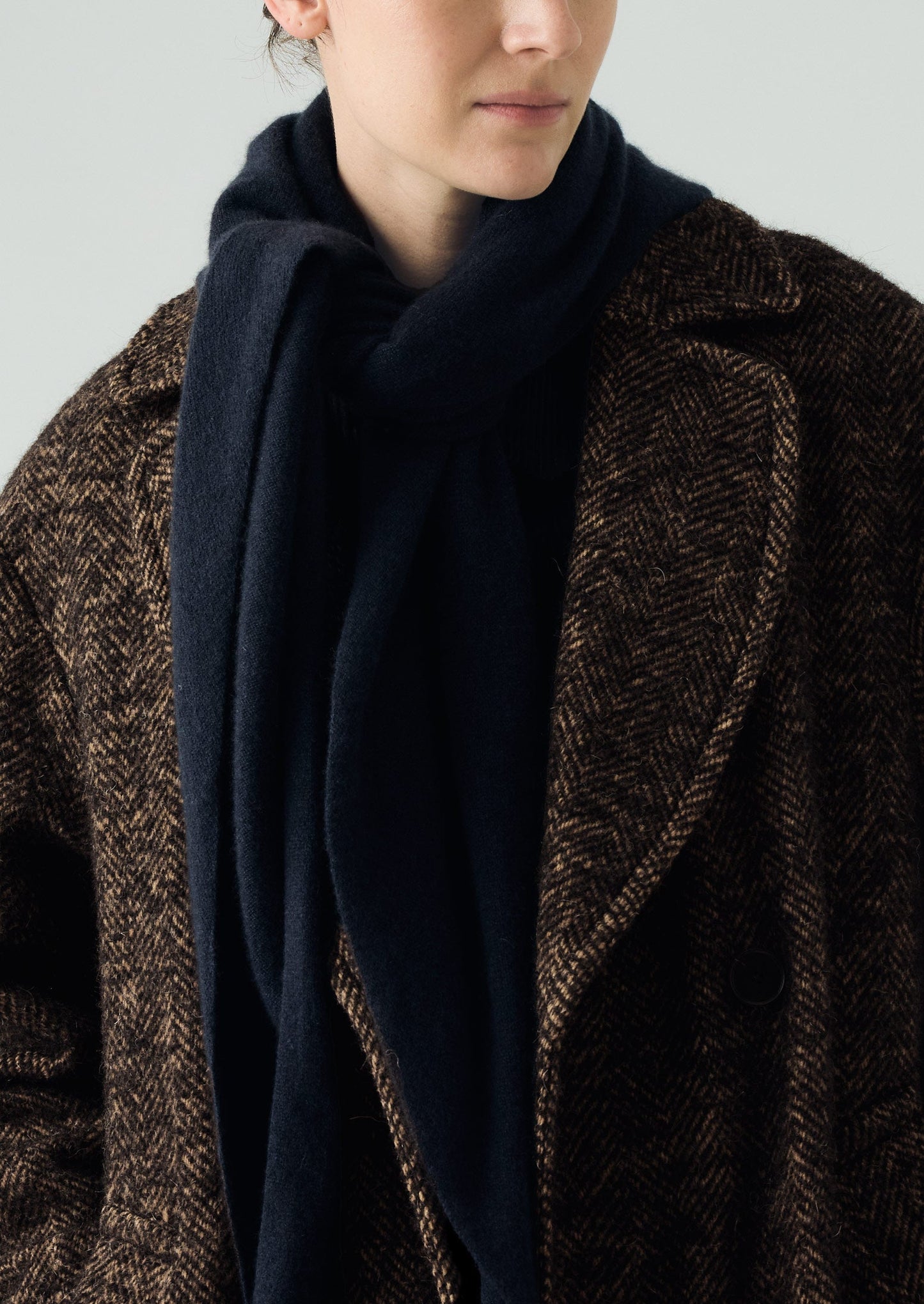 Bandana grande in lana e cashmere | Blu scuro