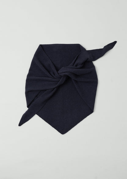 Bandana grande in lana e cashmere | Blu scuro