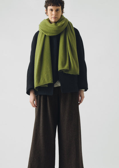 Sciarpa avvolgente in lana e cashmere | Verde tenue