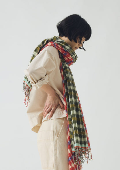 Sciarpa in cotone a quadretti Cafe Tile | Rosso cardinale