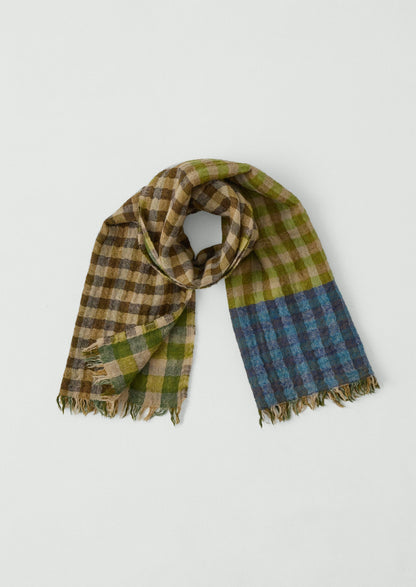 Sciarpa tessuta a mano con motivo a quadretti Dyad Knot | Croft Green