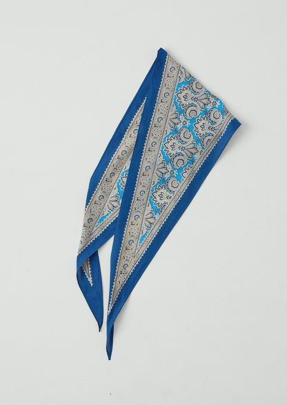 Bandana in cotone con stampa Paisley | Blu inchiostro
