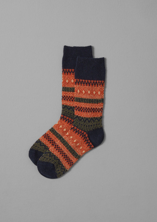 Calzini in lana jacquard | Blu navy multi