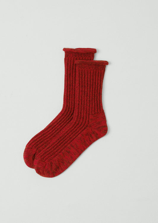 Calzini a coste in cotone mélange | Rosso cardinale