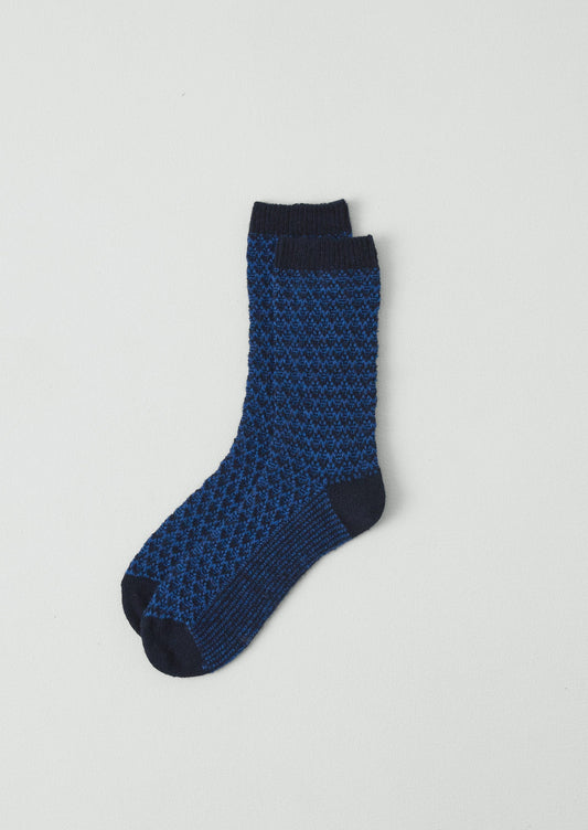 Calzini in lana con punto a nido d'ape | Blu navy/cobalto