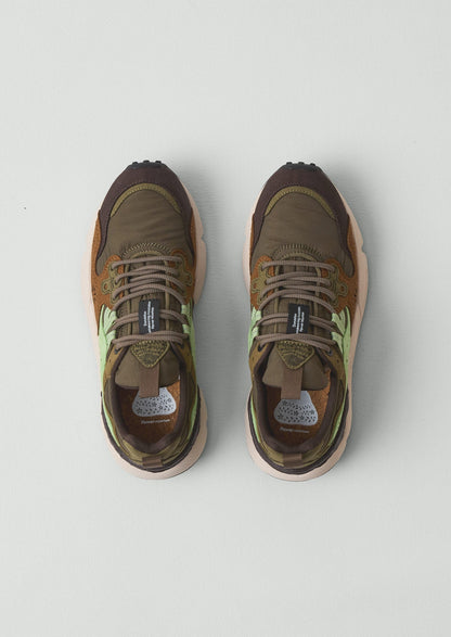 Sneakers Flower Mountain Yamano Kaiso con pannelli | Verde oliva intenso