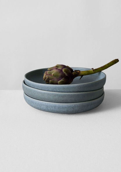 Piatto fondo in gres Cove | Blu grigio