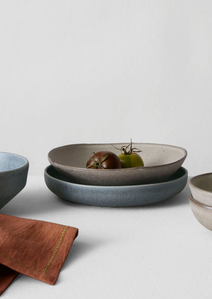 Piatto fondo in gres Cove | Blu grigio
