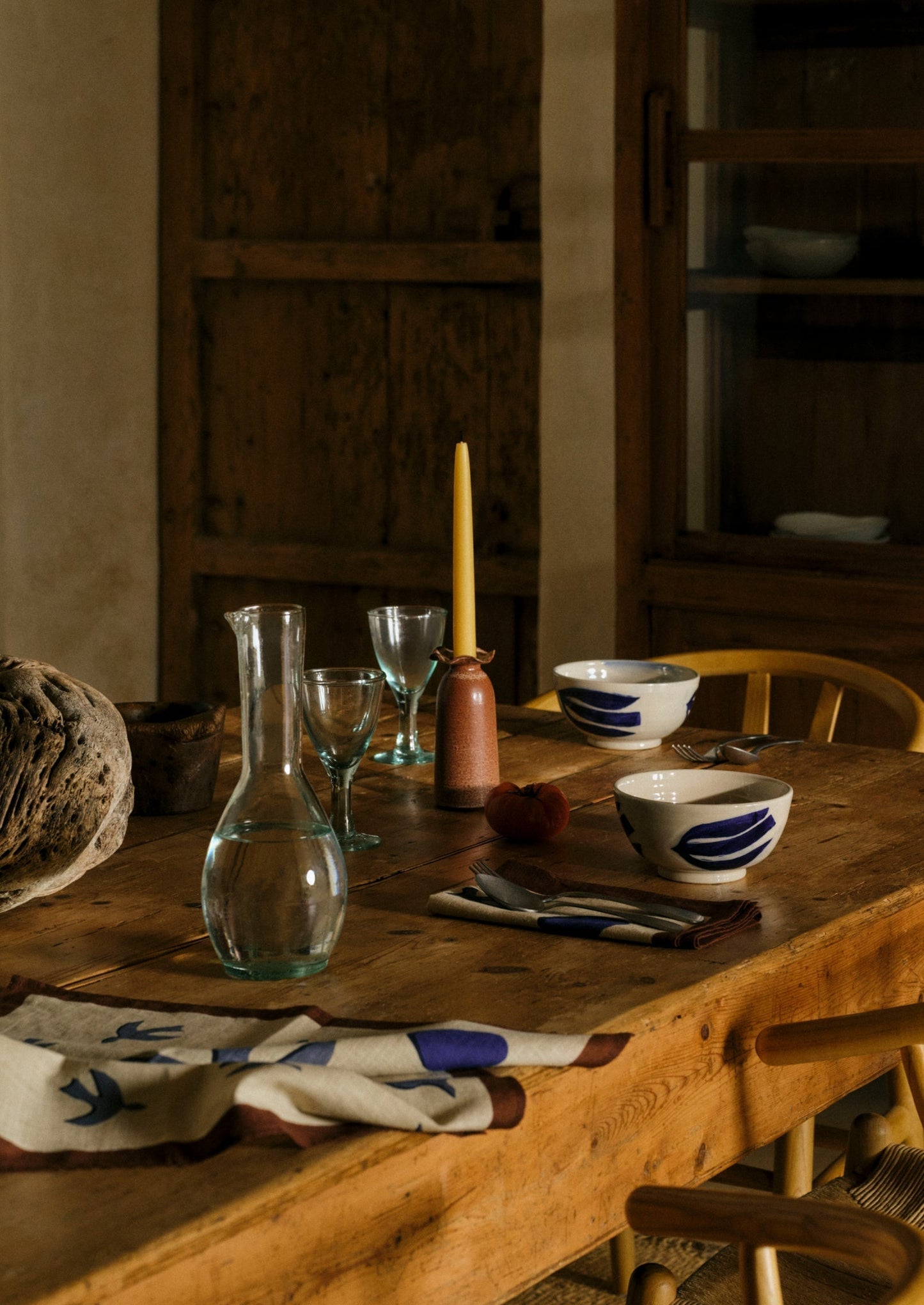 Vaso con collo a balze in ceramica SZ | Castagna