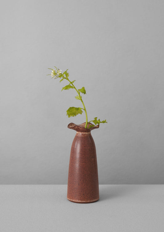 Vaso con collo a balze in ceramica SZ | Castagna