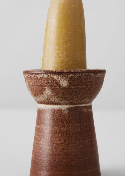 Portacandele a colonna in ceramica SZ | Castagna