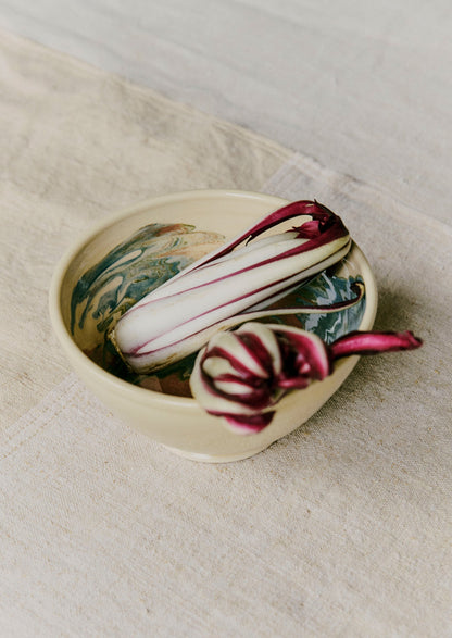 Ciotola per la colazione marmorizzata Poterie Barbotine | Sabbia/Muschio