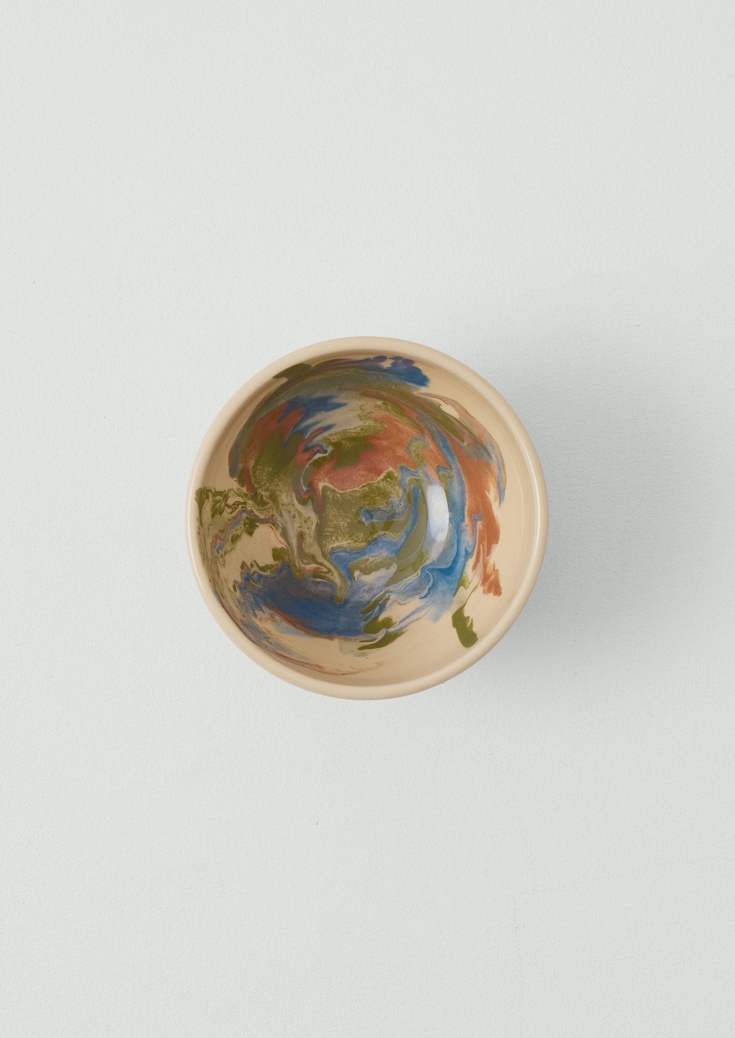 Ciotola per la colazione marmorizzata Poterie Barbotine | Sabbia/Muschio