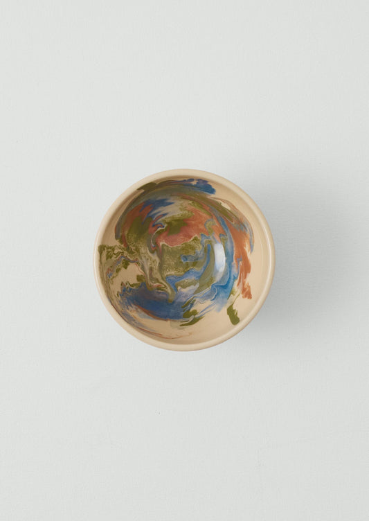 Ciotola per la colazione marmorizzata Poterie Barbotine | Sabbia/Muschio