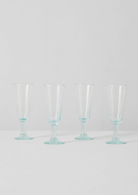 Set di bicchieri da champagne boliviani riciclati | Trasparenti