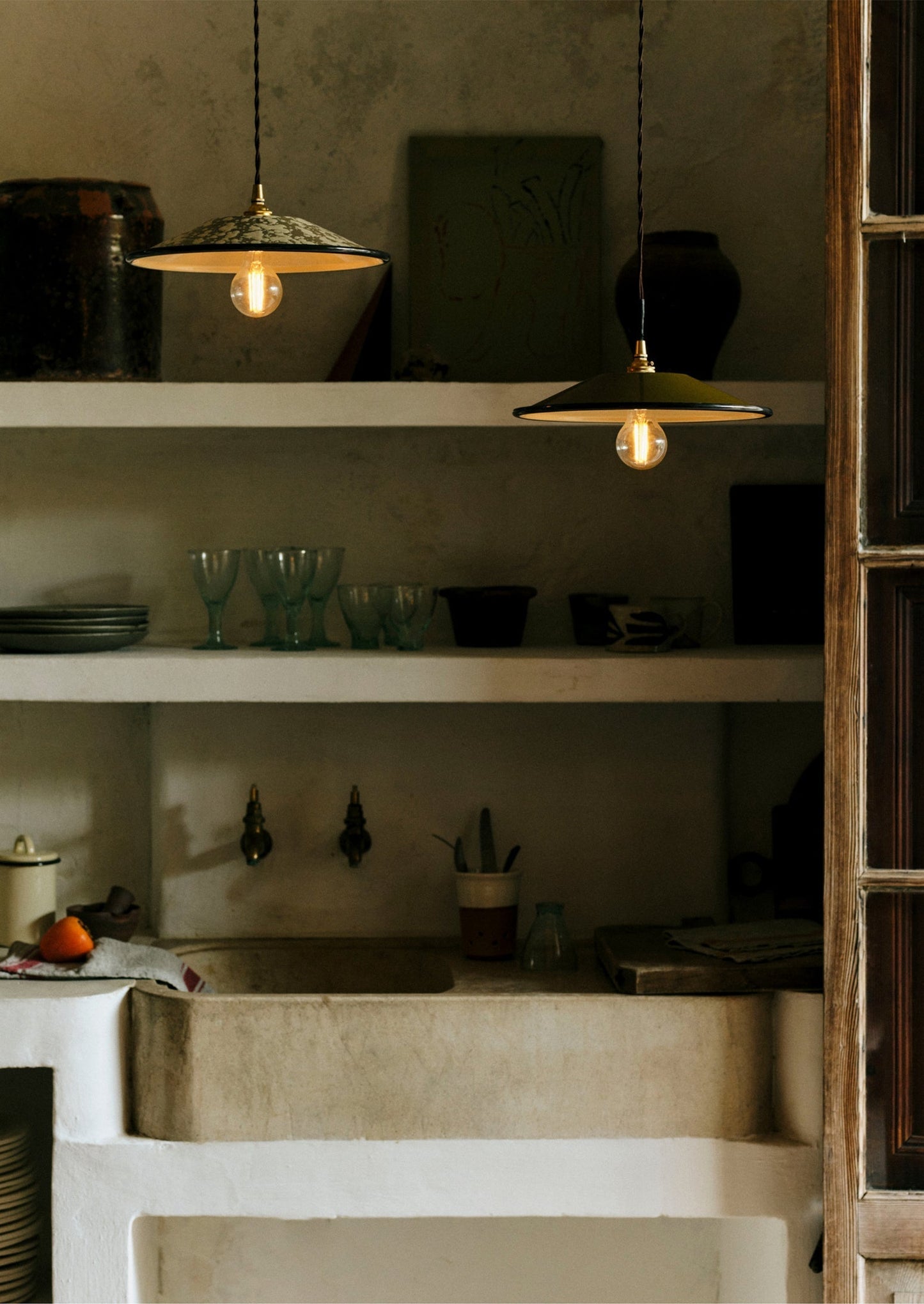 Paralume per lampada a sospensione in smalto | Oliva