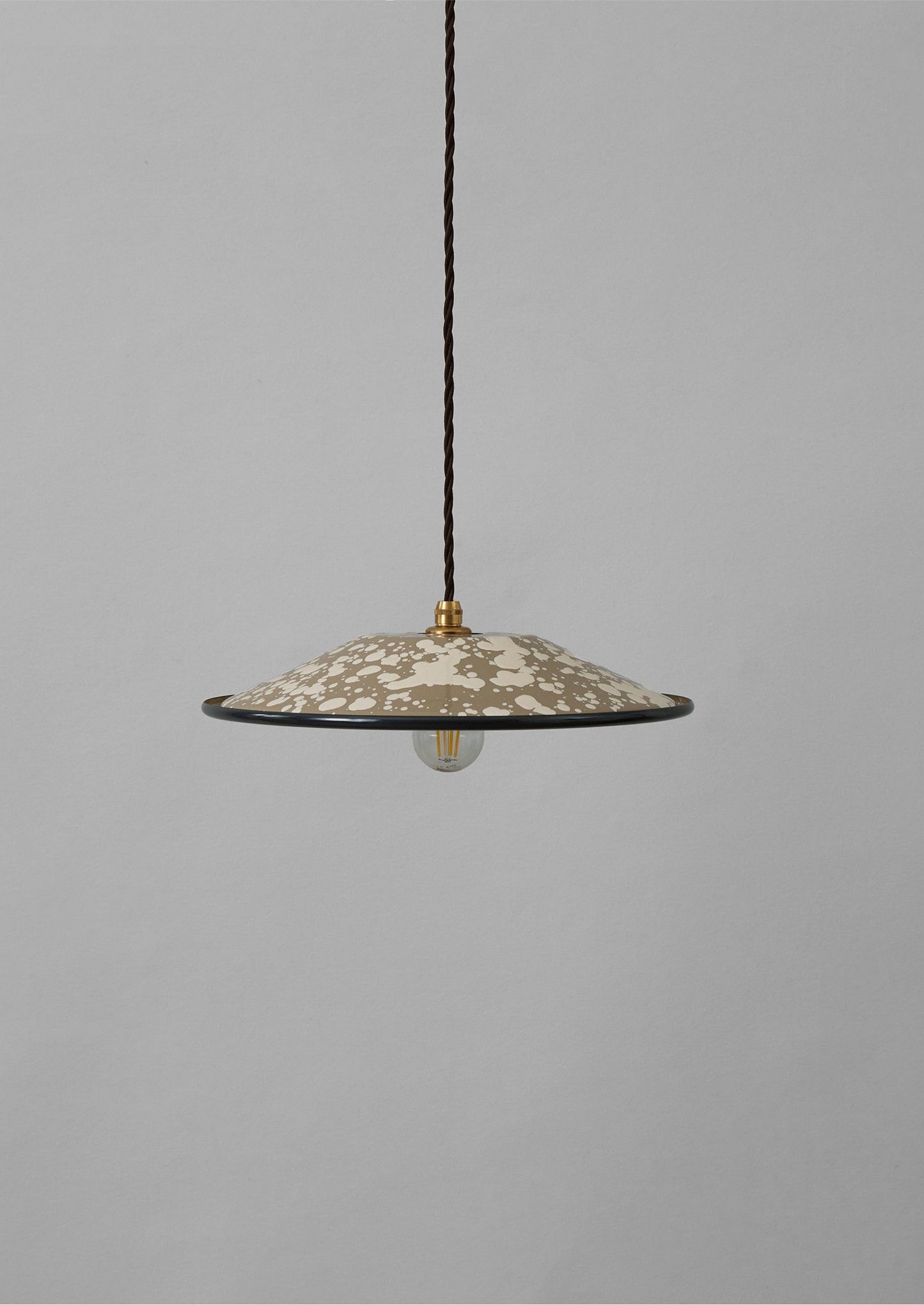 Paralume per lampada a sospensione in smalto a schizzi | Talpa/Ecru