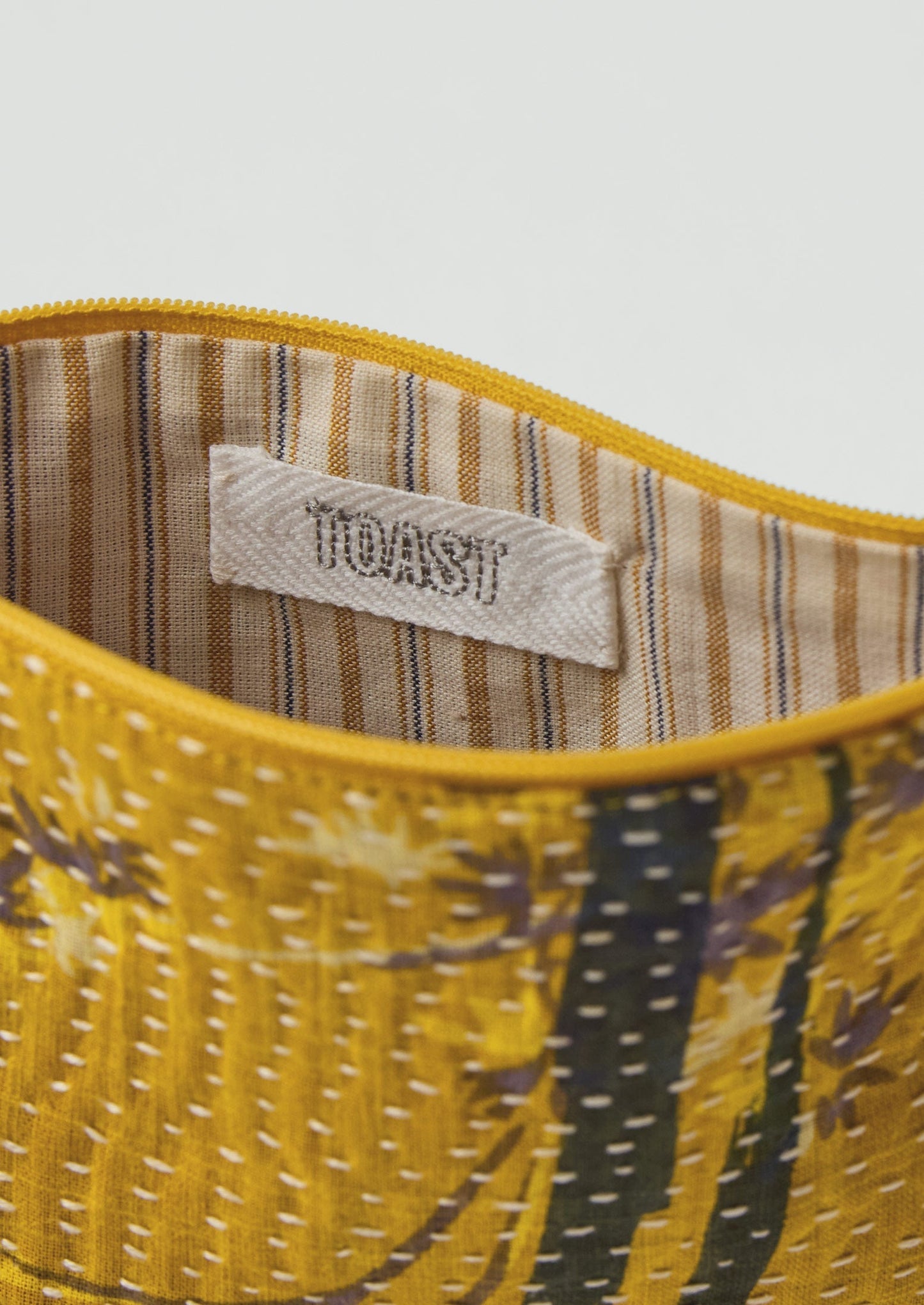 Sacchetto Kantha in tessuto rimanente | Girasole/Lilla