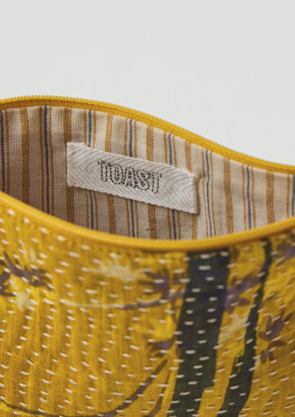 Sacchetto Kantha in tessuto rimanente | Girasole/Lilla