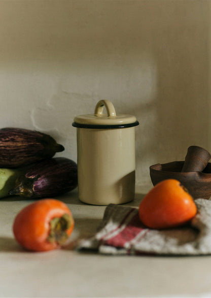 Barattolo di stoccaggio smaltato | Crema