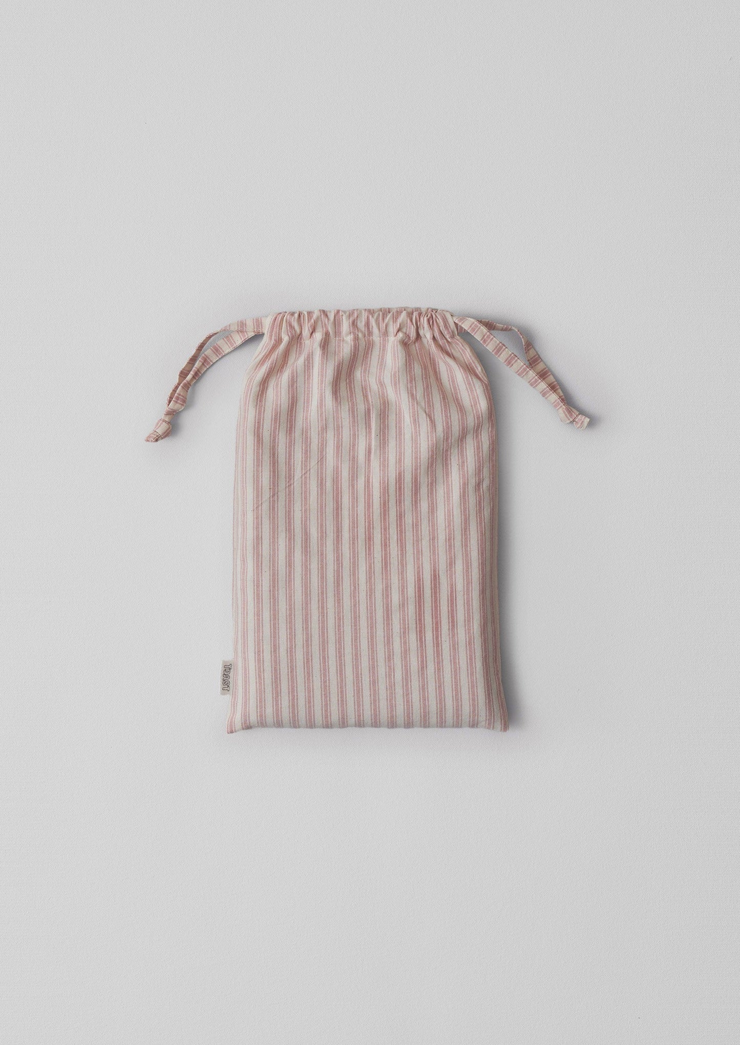 Federa in cotone biologico a righe Oxford | Ecru/Rosa